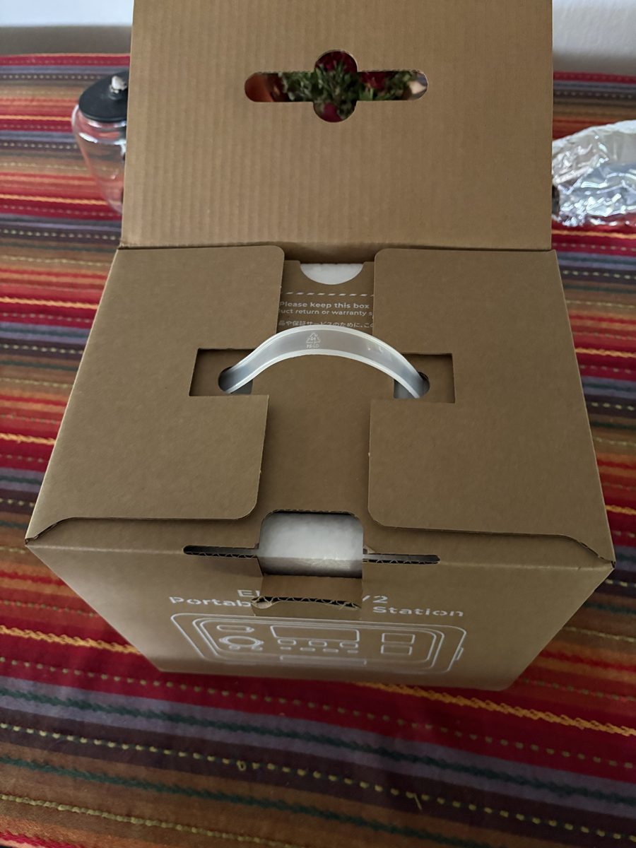 Bluetti retail box with built-in carry handle